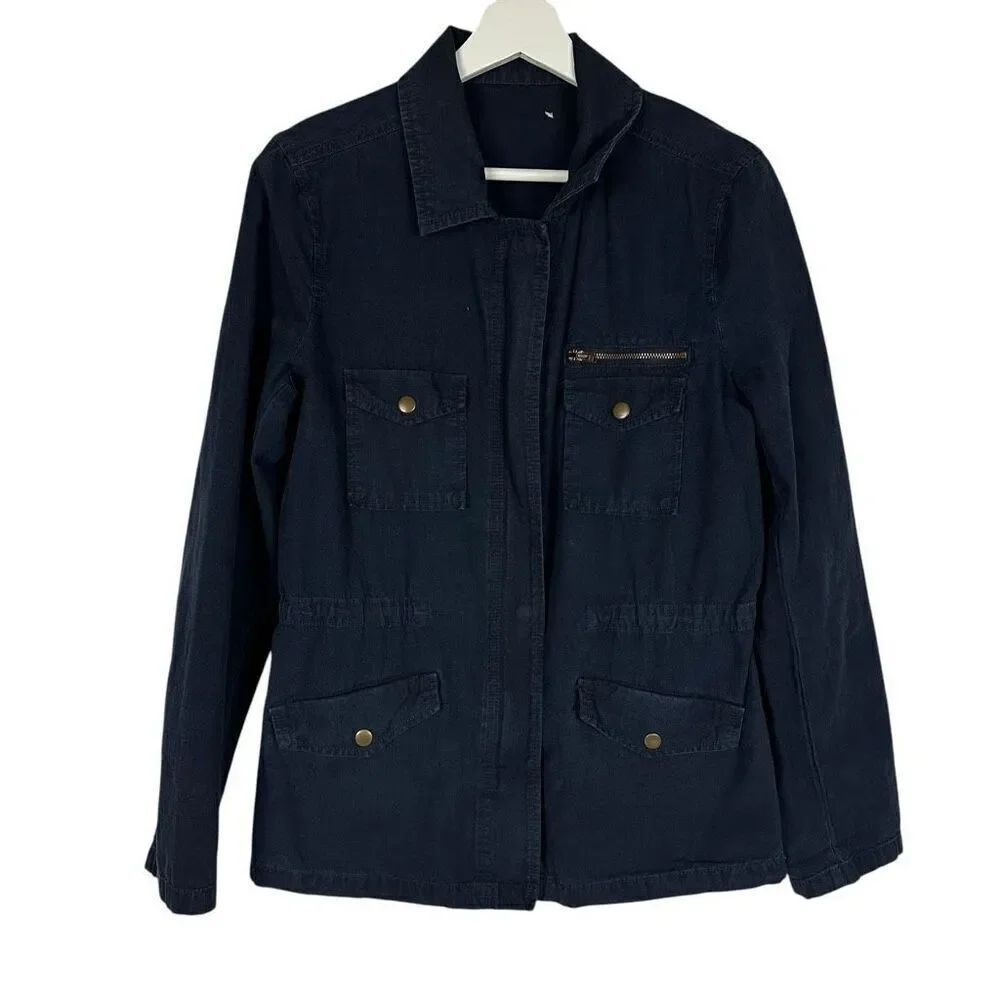 Loft Navy Blue Unlined Utility Jacket Medium